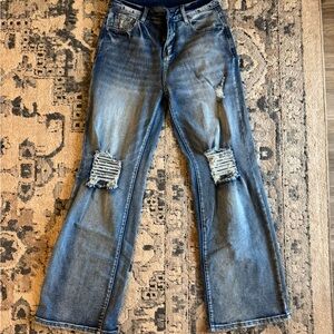 Distressed Blue Jeans